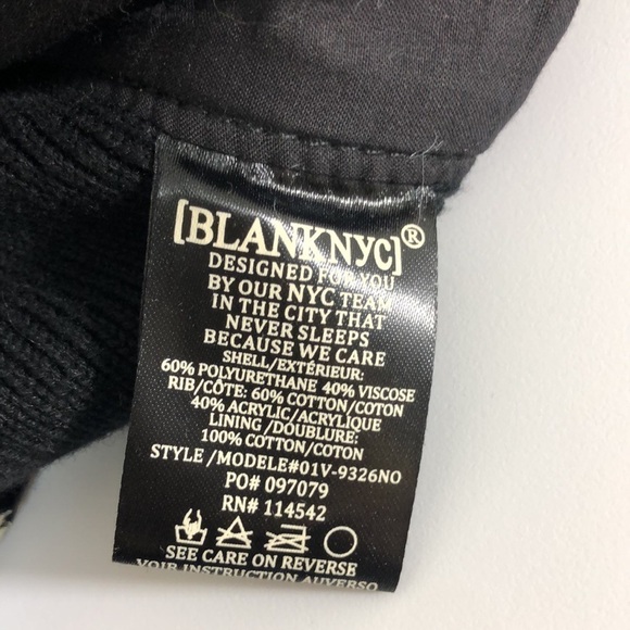 Blank NYC Ribbed Faux Leather Trim Draped Jacket Black Size Small - Picture 8 of 9